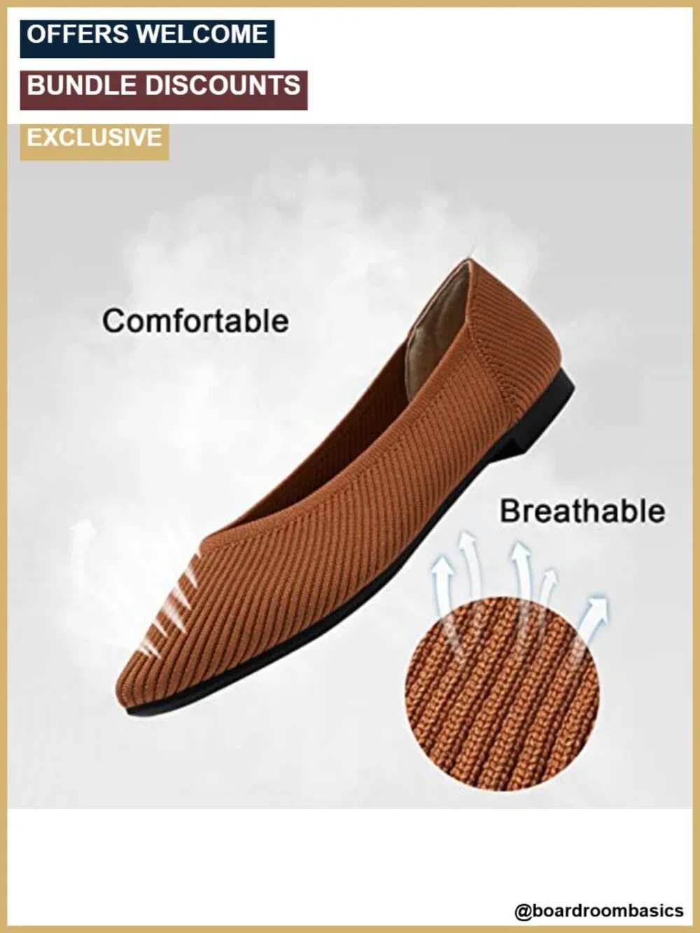 Pointed Toe Knit Ballet Flats Slip On Comfort Dressy Shoes